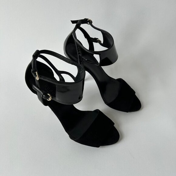 GUCCI VINTAGE SS08 BLACK SUEDE SANDALS SIZE 37.5 - Picture 5 of 9